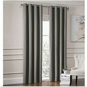 Garland Gray Curtain Panel 84” Lined Textured Grommet Top 1 Panel Richloom Home